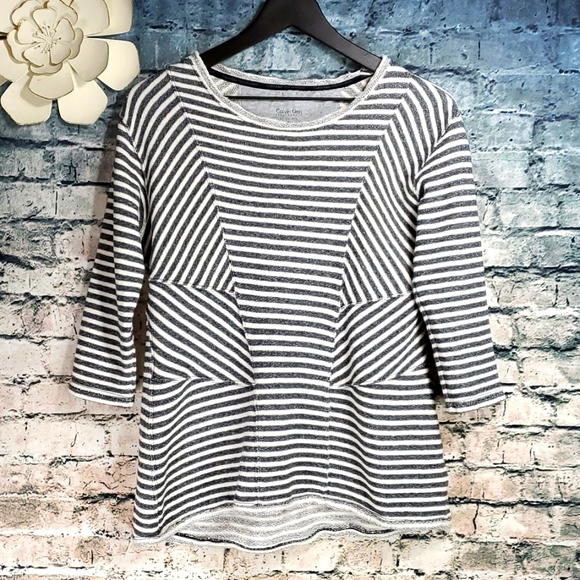 Calvin Klein Tops - 5/$30 🎀 Calvin Klein | Performance Striped French Terry A-Line Athleisure Top
